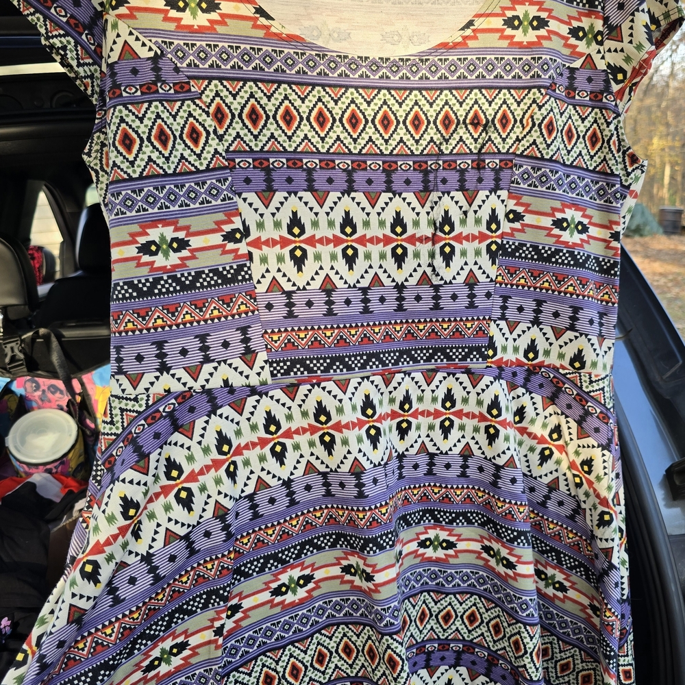 Vibe Multicolor Geometric Pattern Dress